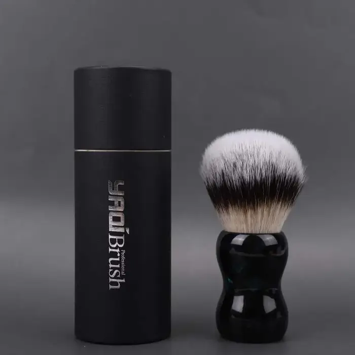 YAQI – brosse de rasage en poils synthétiques émeraude de nuit pour hommes, manche en résine, 26mm