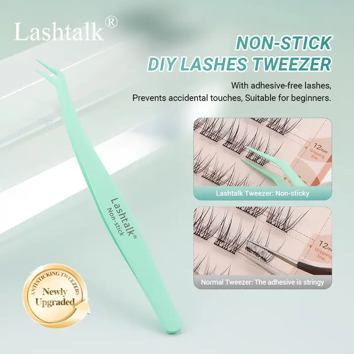 Lashtalk 1Pc bricolage cils pince à épiler antiadhésive pas collant Anti-adhésif faux cils avec cils
