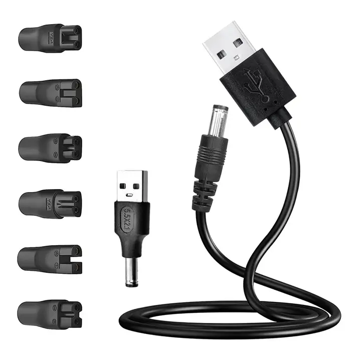 Cordon d'alimentation pour toutes sortes de rasoirs électriques, 6/78 pièces, chargeur de remplacement 5V, câble adaptateur USB, convertisseur DC