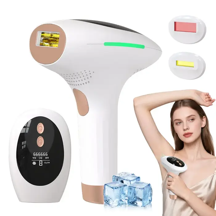 Appareil d'épilation IPL 3-en-1 avec refroidissement par glace, 999 900 flashs, épilateur sans fil p