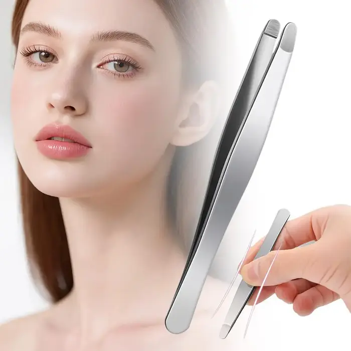 Pince à épiler en acier inoxydable pour sourcils et poils du visage