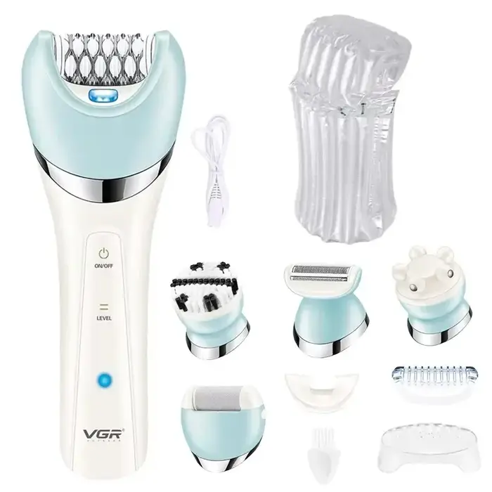 VgazV-703 IPtage étanche 5 en 1 kit de toilettage électrique Lady rasoir épilateur aste pied callosités ensemble
