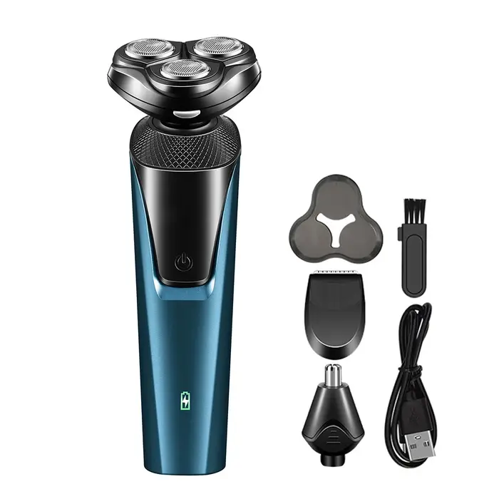 Rasoir électrique pour hommes, tondeuse à barbe et poils du visage, utilisation humide et sèche, ras