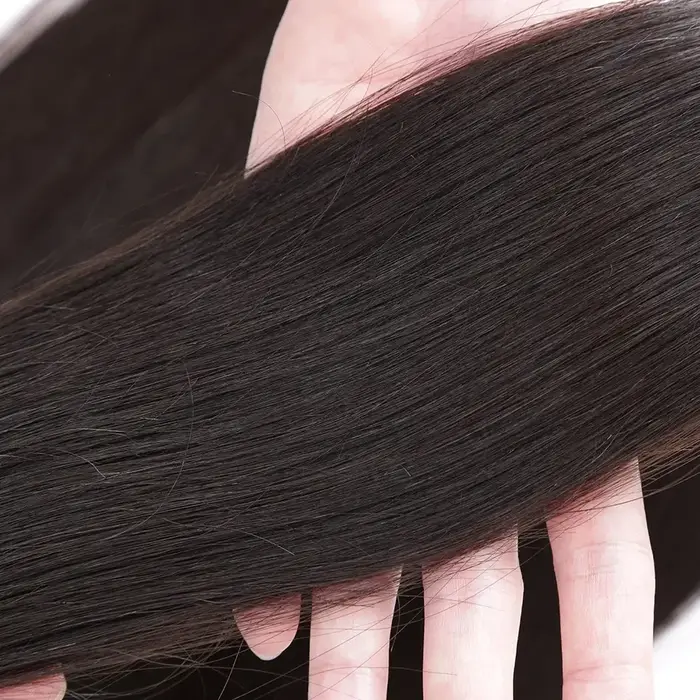 Bundles de tissage de cheveux humains brésiliens noirs naturels, extensions de cheveux raides, doubl