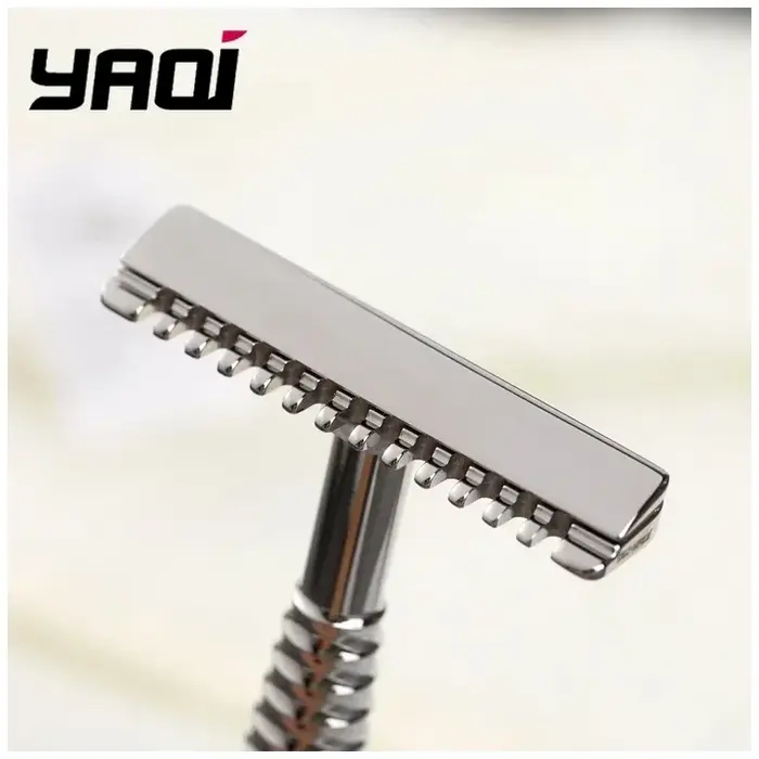 Rasoir de sécurité Romulus Open Comb YAQI, acier inoxydable 316 poli, lame AC à simple tranchant, rasage pour hommes