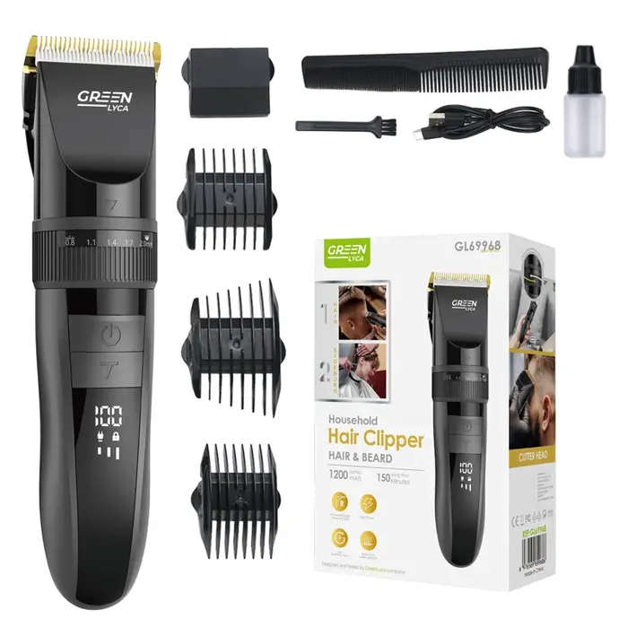 Tondeuse à cheveux professionnelle pour barbier avec affichage LED, lames réglables pour coupes préc