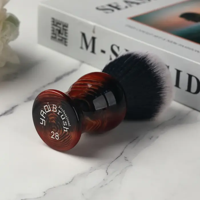 Yaqi – brosse de rasage avec nœud synthétique pour homme, 28mm
