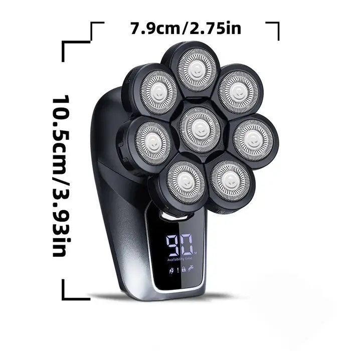 Rasoir électrique 6 en 1 pour hommes chauve, 7 lames flottantes, tondeuse à cheveux, Recharge USB, a