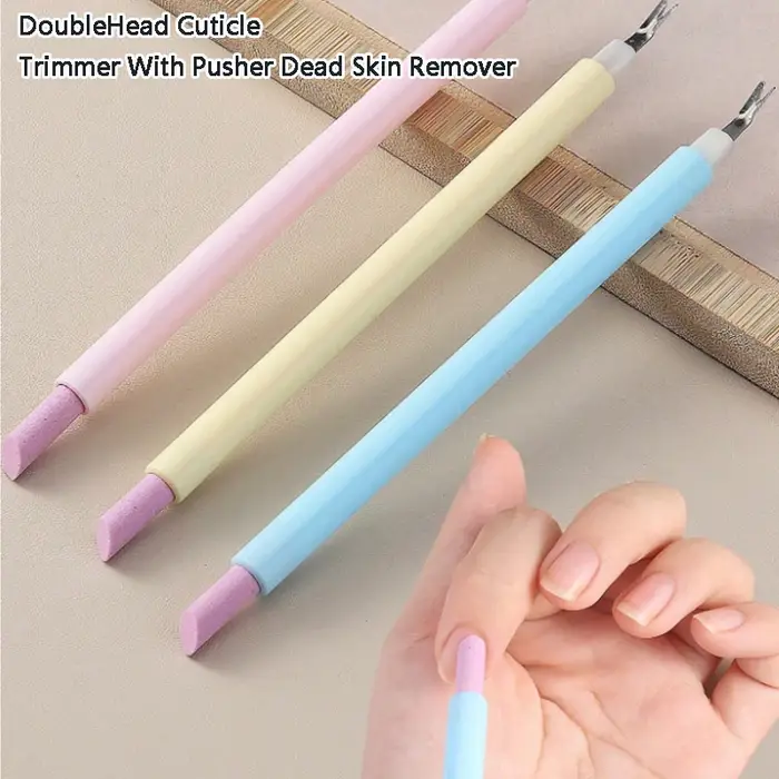 1 pièce Coupe-cuticules double tête avec pousse-cuticules