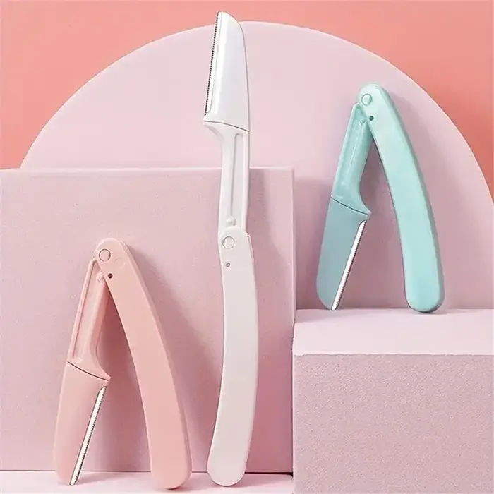 Épilateurs faciaux pour femmes, 3 pièces, tondeuse à sourcils, couteau de poche, profilateur de sourcils, épilateur pour le visage, rasoir pour la forme des sourcils