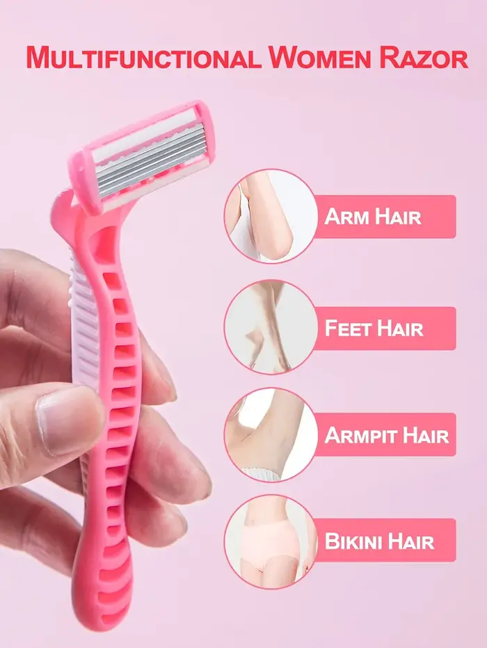 1 poignée + 12 lames/hommes et femmes corps cheveux Bikini sécurité lame de rasoir femme épilation rasage