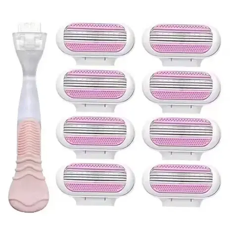 Rasoir de sécurité pour femmes avec 1 manche + 4/8 lames