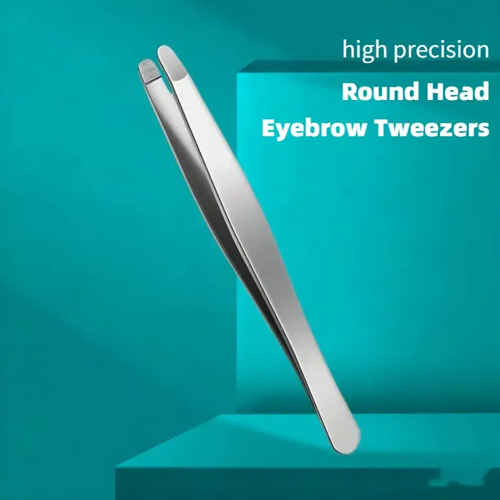 Pince à épiler professionnelle robuste en acier inoxydable pour sourcils et poils du visage avec pointes pointues