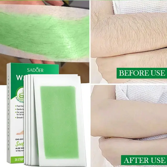Papier de cire d'épilation 20 pièces/ensemble Non-permanent visage corps dépilatoire professionnel efficace épilation