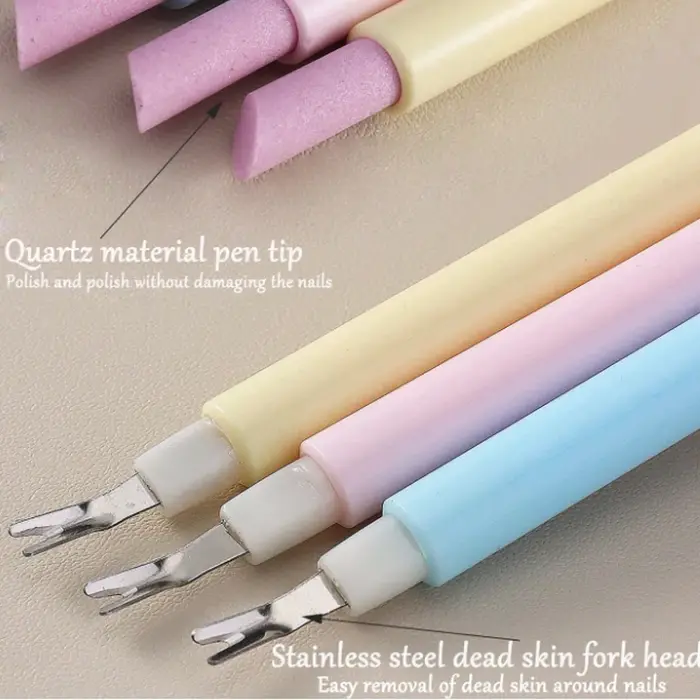 1 pièce Coupe-cuticules double tête avec pousse-cuticules