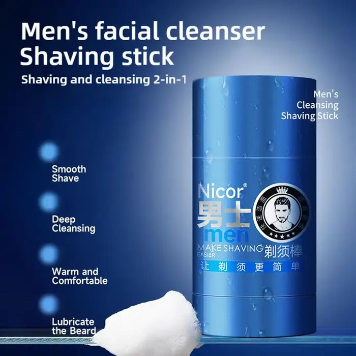 1/2/3 pièces parfum de menthe crème à raser pour hommes bâton mousse riche doux 2-en-1