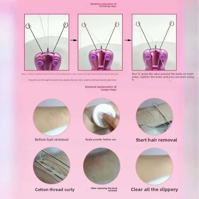 Épilateur électrique portable pour le visage, appareil d'épilation corporelle complète, machine à épilation au fil pour femmes, usage domestique