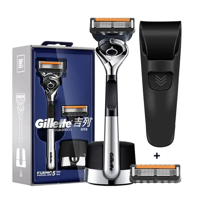 Gillette Fusion 5 ProGlide Razor Premium Edition Flex Ball Tech 5 couches lames ultra fines Machine à raser avec support