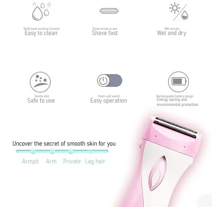 Kemei KM-3018 Électrique Rechargeable Dame Rasoir Épilateur Indolore Rasage Laine Grattage UE Pour Tout Le Corps