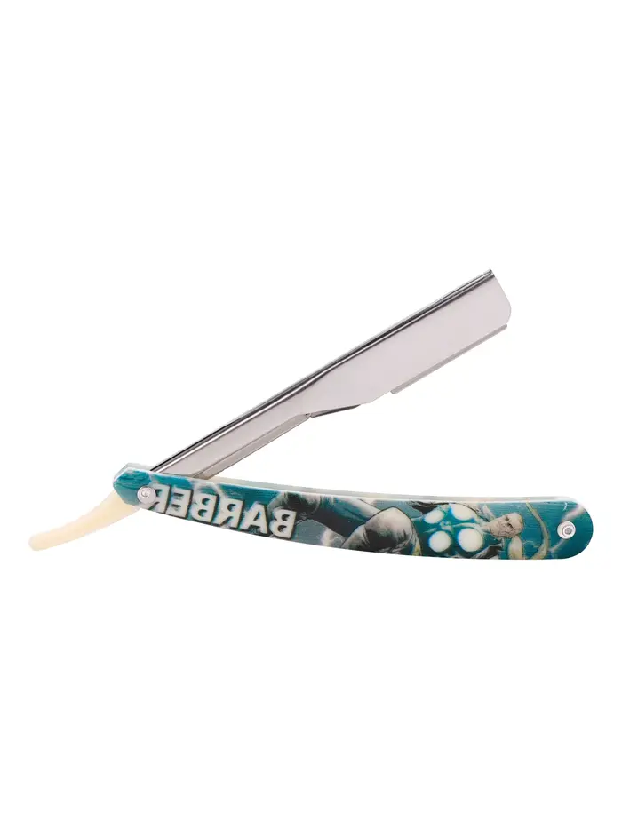 Rasoir de barbier à bord droit en acier inoxydable, rasoir manuel pliable pour couper la barbe et le