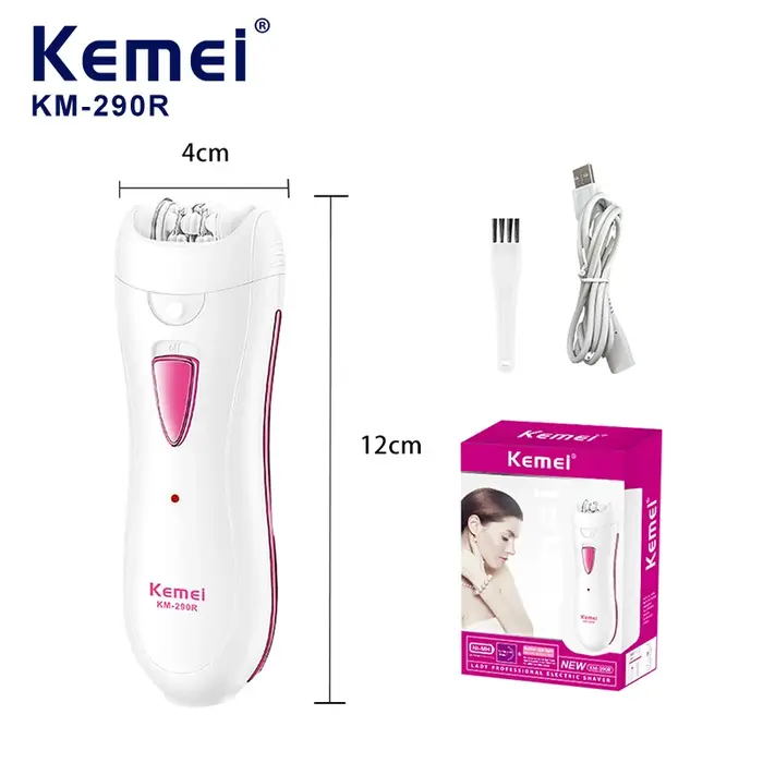 Kemei KM-290R épilateur électrique pour femmes aisselles jambes Bikini zone sensible