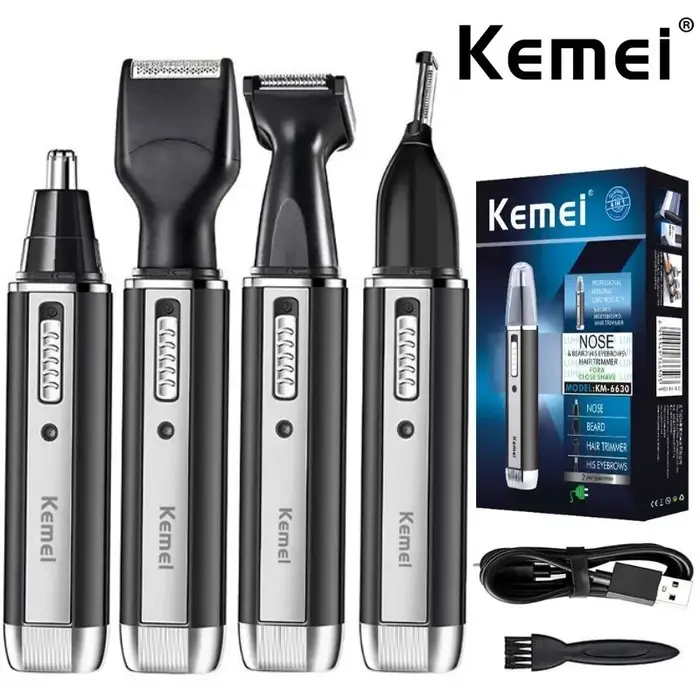 Kemei 4 en 1 tondeuse pour hommes tondeuse électrique nez et oreilles tondeuse Rechargeable pour che