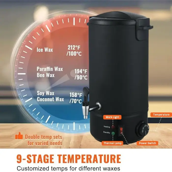 Machine de fusion de cire 220V 8L/10L, en acier inoxydable, chauffe-cire