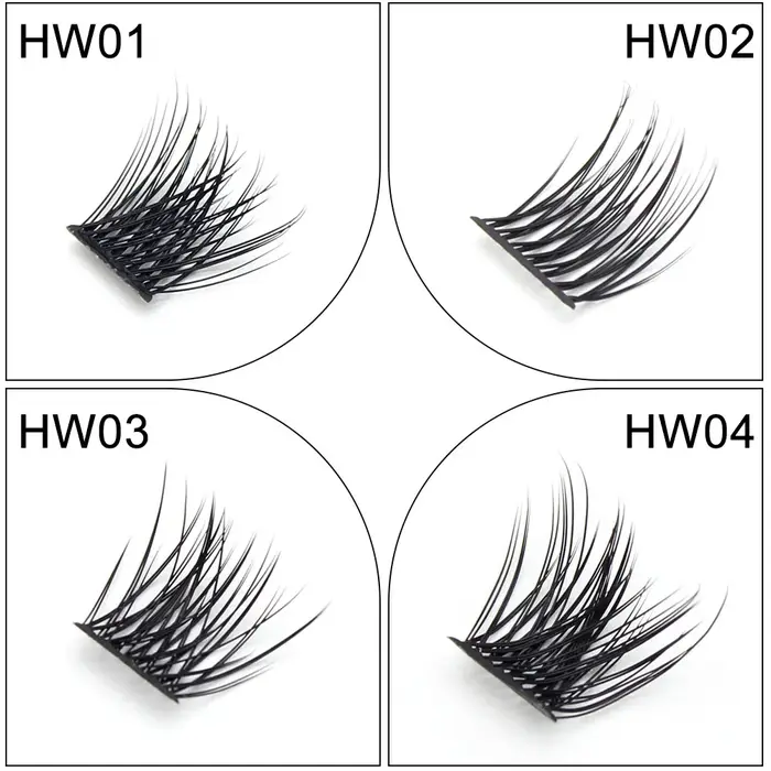 Moonlily 3D Extensions de cils en soie lâche segmenté bricolage grappe faux cils Super doux Style na