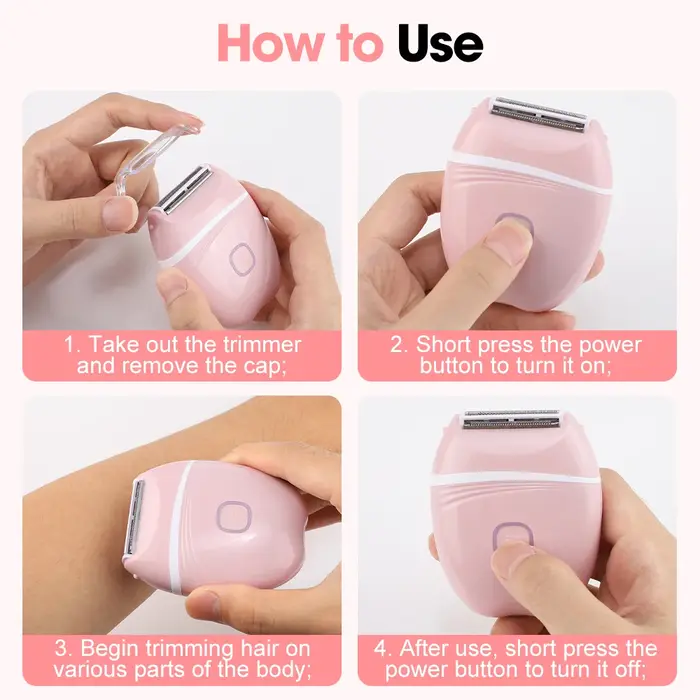 Tondeuse à poils pour femmes, pointe de couteau, étanche, lavable, pour tout le corps, pour l'épilation des jambes et des aisselles
