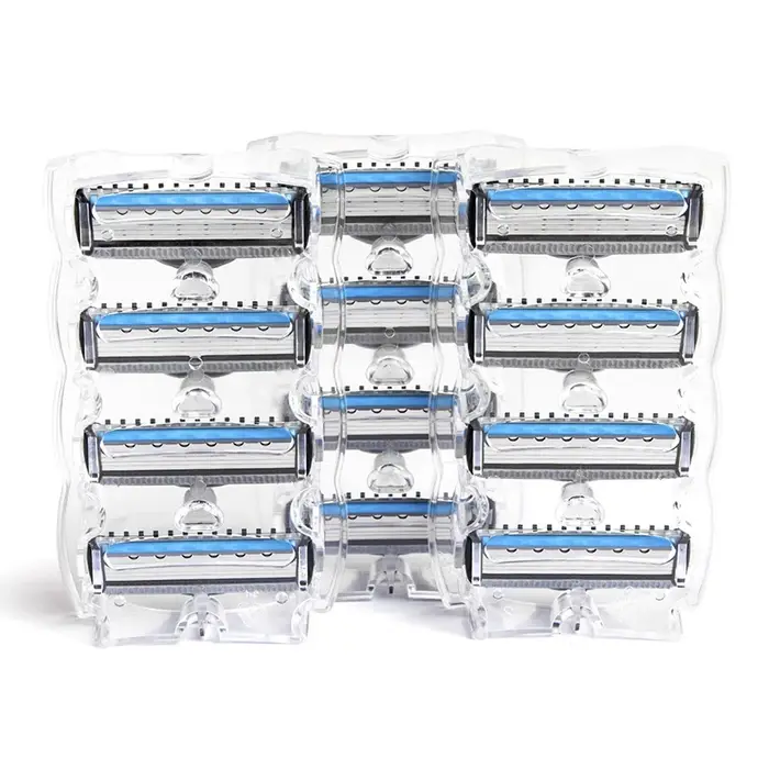 Qraser-rasoir pour hommes, rasoir manuel série bleue, recharge X5, lame Plus 1 lame de coupe, 12 car