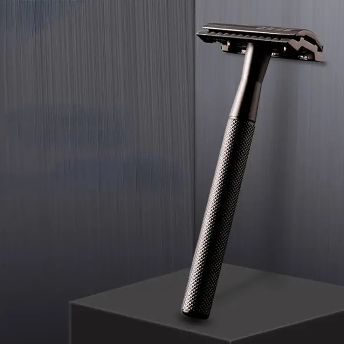 Rasoir de Sécurité Réglable à Double Bord en Acier Inoxydable pour Homme