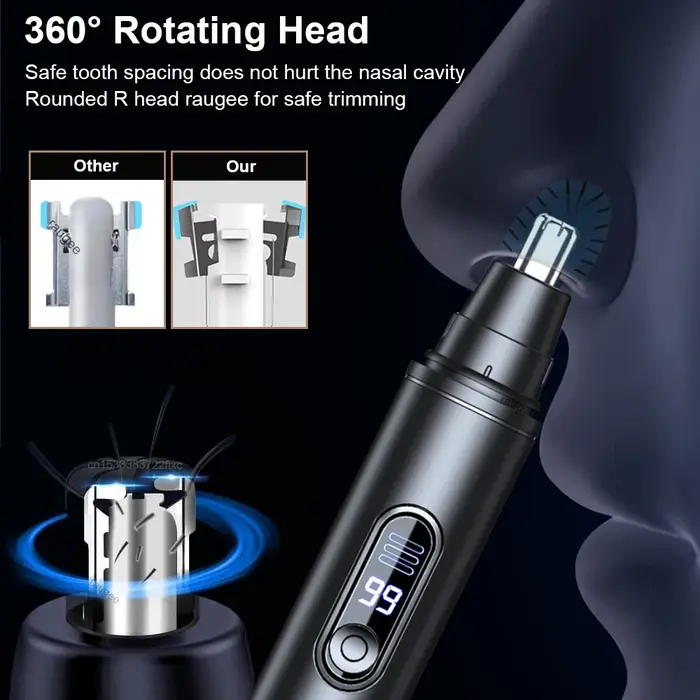 Tondeuse à poils de nez électrique rechargeable