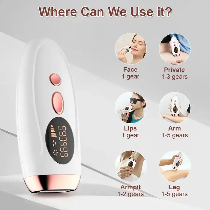 Épilateur laser indolore, épilation en continu, visage, bras, jambes, ligne de bikini, indolore et efficace, IPL, 999999 flashs