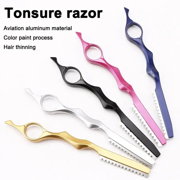 Rasoir professionnel pour la coupe des cheveux - Couteau de barbier en acier inoxydable pour usage en salon - Outil
