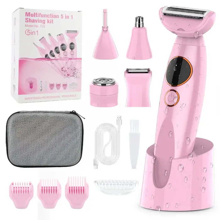 5in1 rasoir à cheveux Bikini tondeuse tête remplaçable sourcil épilation du visage étanche utilisati