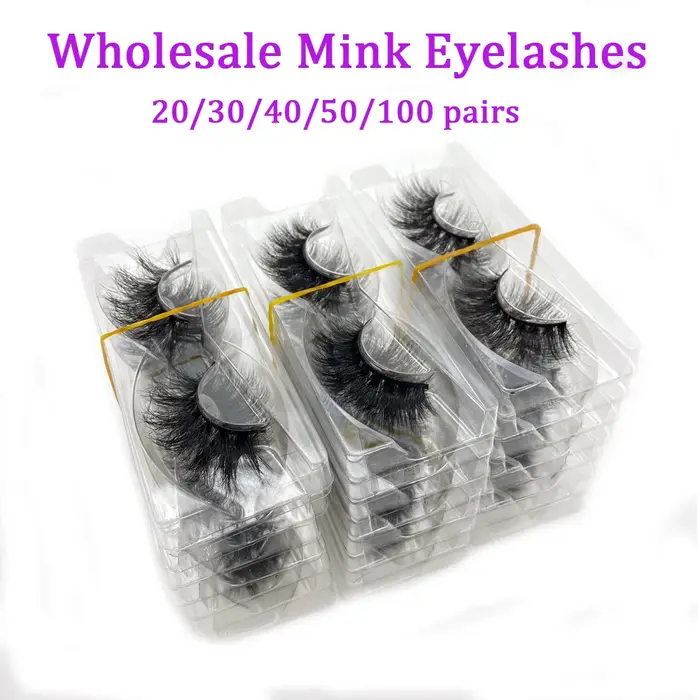 Cils en gros 20/40/50/100 pièces 5D cils de vison cils de vison naturels en gros faux cils maquillag