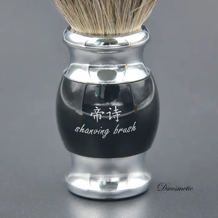 Brosse à raser poils de blaireau pur avec manche en résine