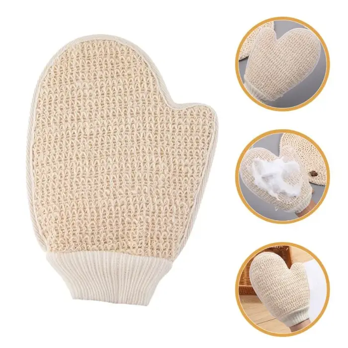 Gant de douche exfoliant 1 pièce, gommage corporel double face