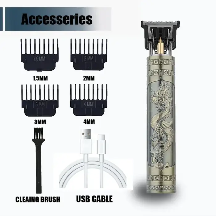 Nouveau! Tondeuse à cheveux électrique T9/accessoires | Rasoir professionnel USB | Machine de découpe chauve fondue 0mm