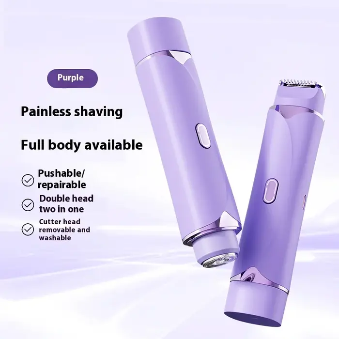 Épilateur multifonction pour femmes, double tête de rasoir, rechargeable par USB, rasoir électrique 