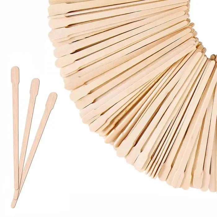 100 pièces bâtons de cire en bois sourcil lèvre nez petits bâtons applicateurs de cire pour épilatio