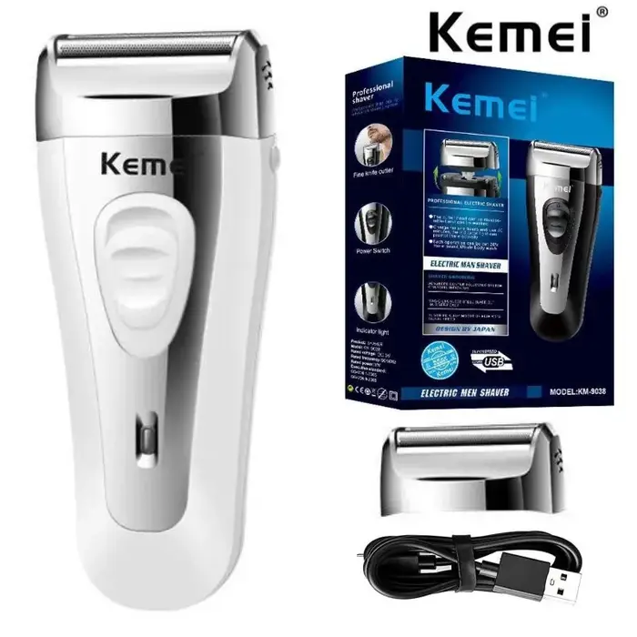 KM-9038 injuste Rechargeable Rasoir Pour Hommes Feuille Électrique Rasoir Barbe Tête Rasage Électriq
