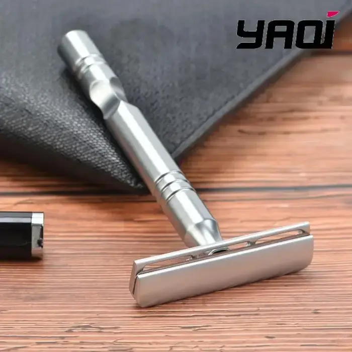 Rasoir YAQI couleur Chrome mat lame AC Excalibur à un seul tranchant hommes rasage sécurité
