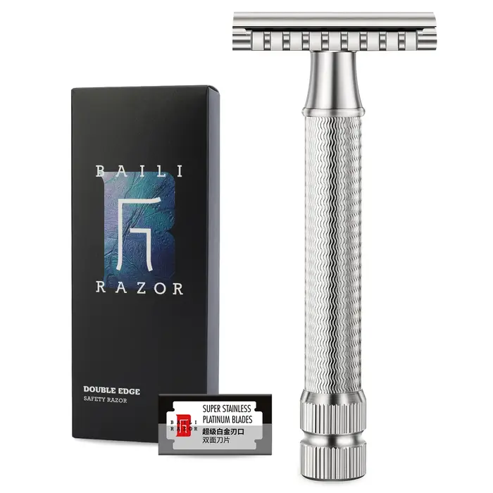 BAILI – rasoir de sécurité à Double tranchant en acier inoxydable, peigne ouvert et fermé, rasage hu