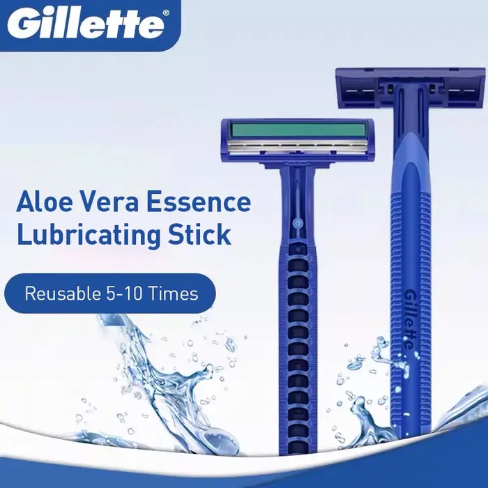 Gillette lames de rasoir jetables à 2 couches avec bande lubrifiante 6 pièces/paquet