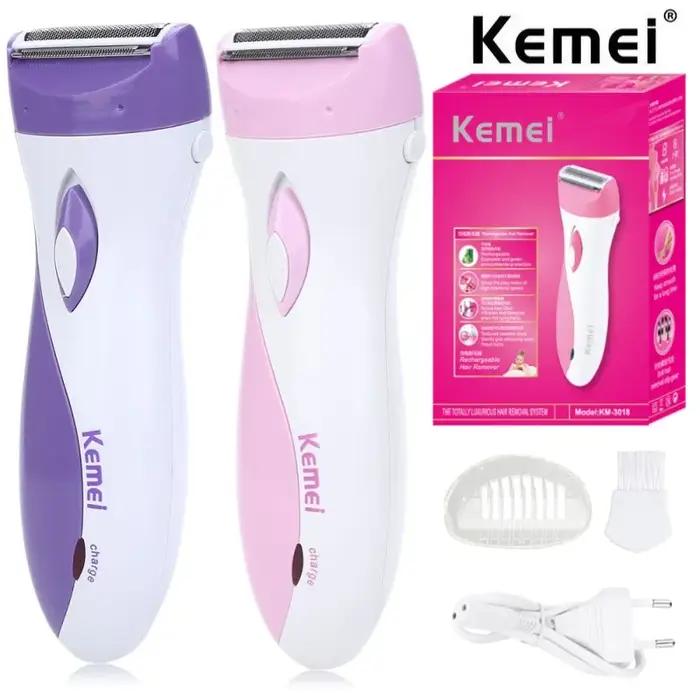 Kemei KM-3018 Électrique Rechargeable Dame Rasoir Épilateur Indolore Rasage Laine Grattage UE Pour Tout Le Corps
