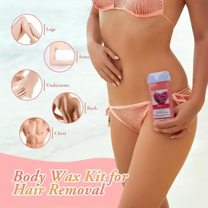 Cire à épiler Roll-on Rose Aloe – Recharge pour épilation indolore – Cartouche