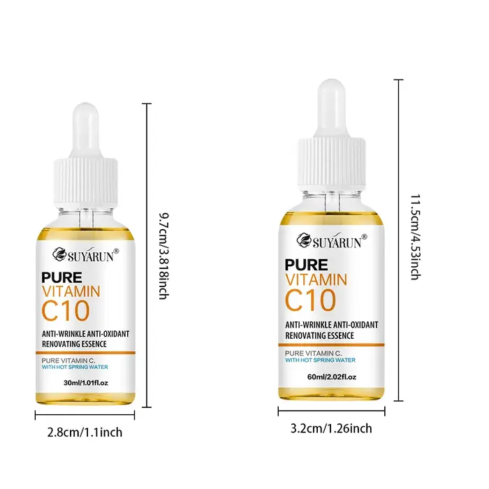 SUYARUN Sérum à la vitamine C 10% pour le visage - Traitement anti-âge éclaircissant