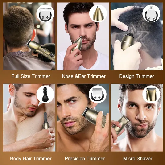 Hatteker-Tondeuse à cheveux électrique aste sans fil pour hommes, tondeuse multifonction, coupe de c