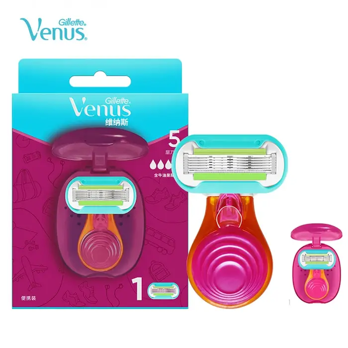 Gillette Venus rasoir Extra lisse pour femmes 5 couches lames rasoir Portable pour voyage 1 poignée